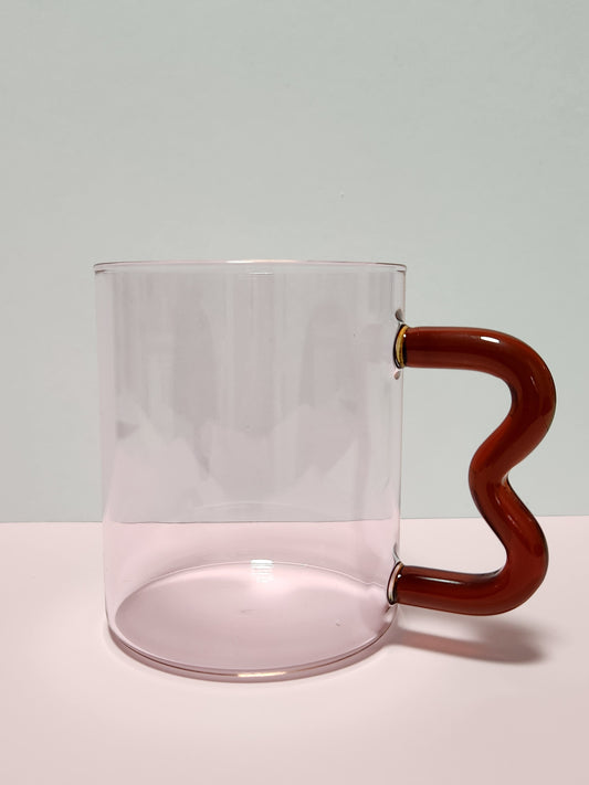 Pink Blush Glass Tea Mug